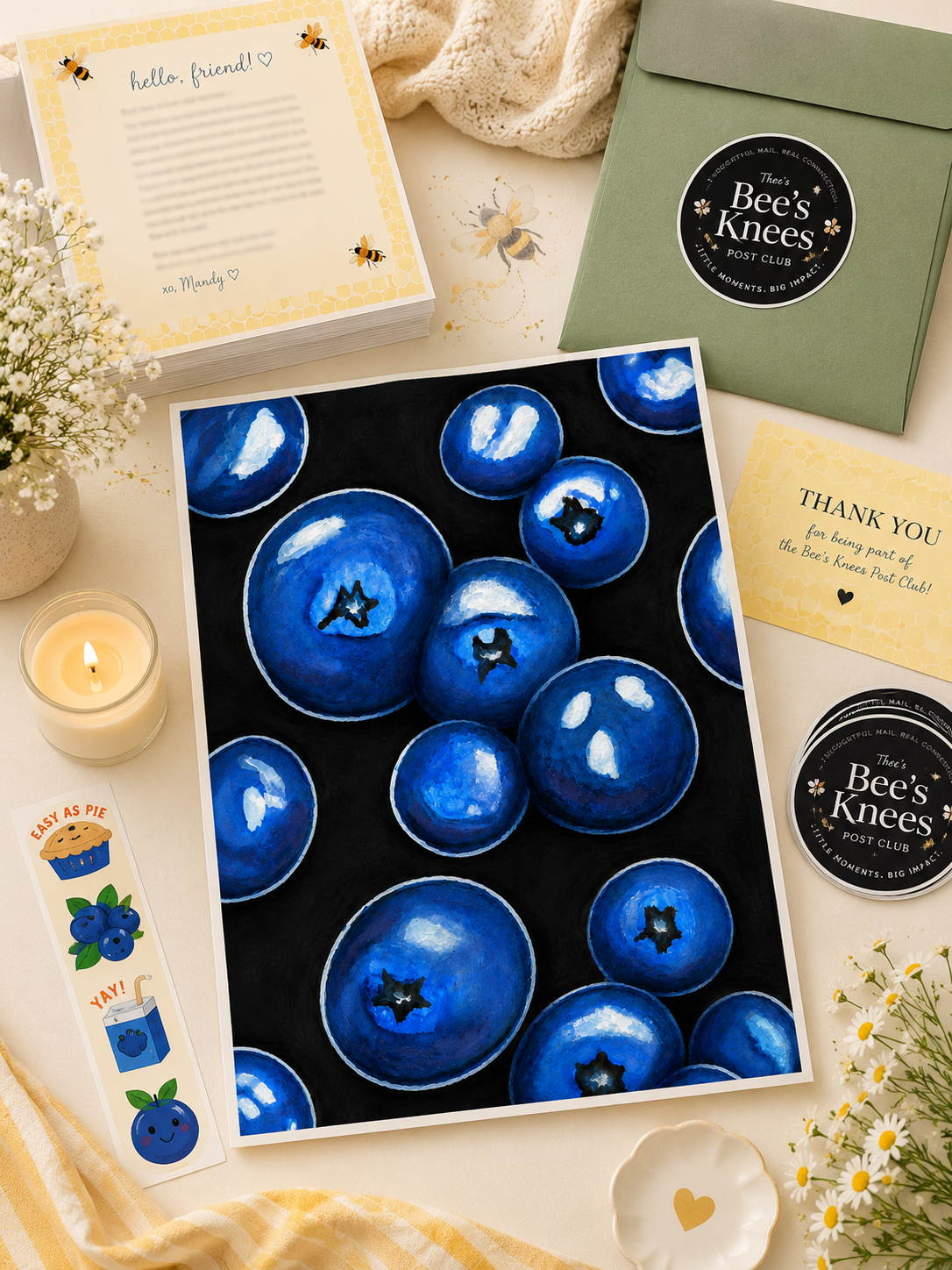 June Snail Mail Theme - Blueberries
