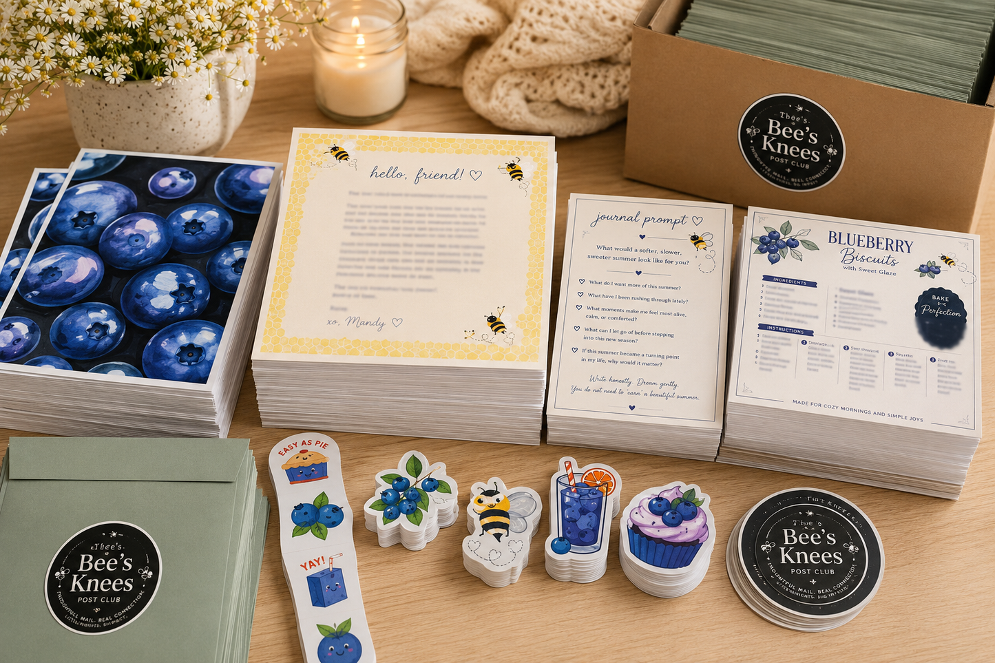 June Snail Mail Theme - Blueberries