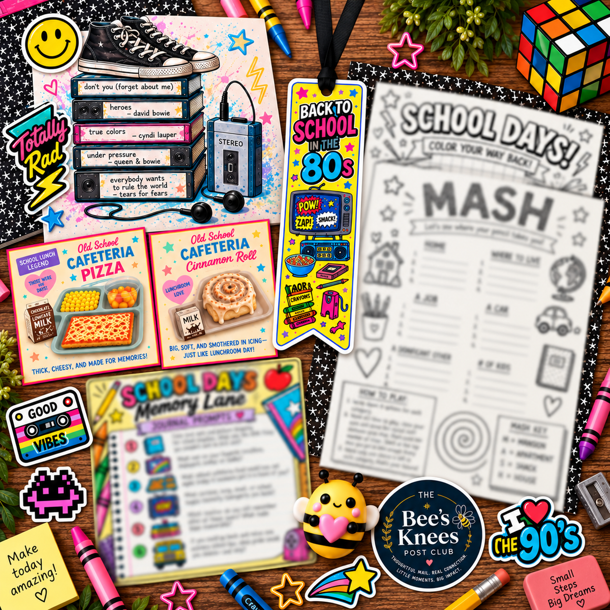 September School Days retro school memories snail mail artwork